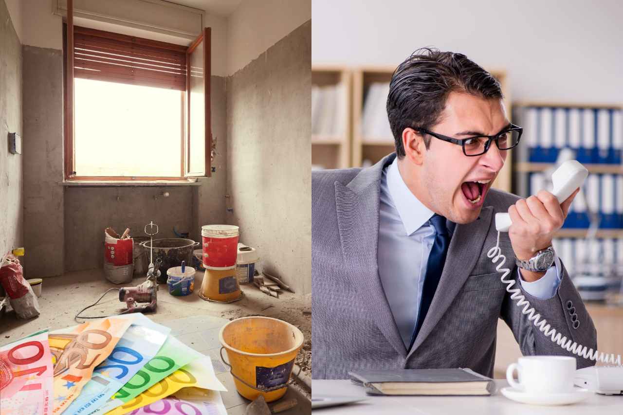 Lavori in casa e uomo arrabbiato - Fonte AdobeStock